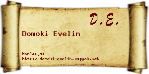 Domoki Evelin névjegykártya